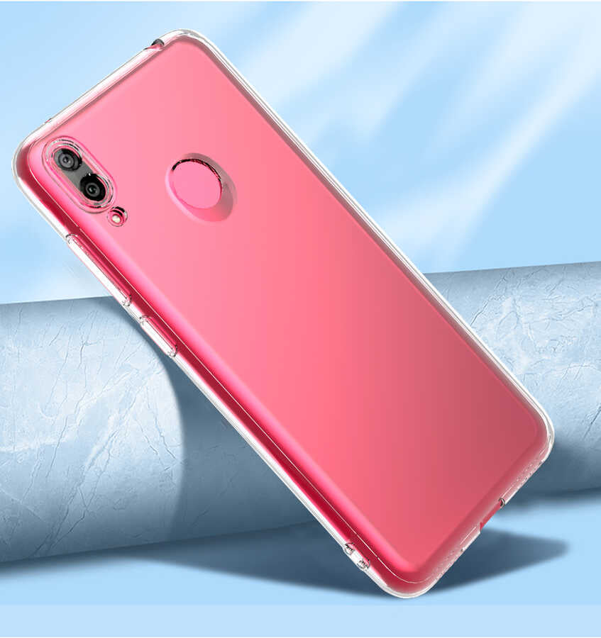Huawei Y7 Prime 2019 Kılıf Zore Kamera Korumalı Süper Silikon Kapak Renksiz