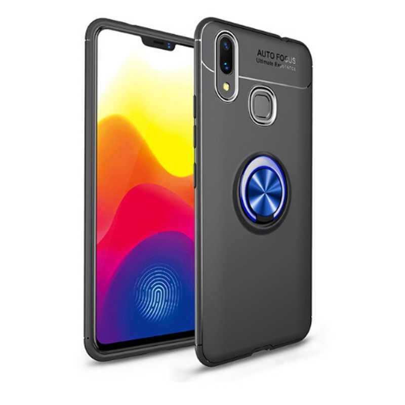Huawei Y7 Prime 2019 Kılıf Zore Ravel Silikon Kapak Siyah-Mavi
