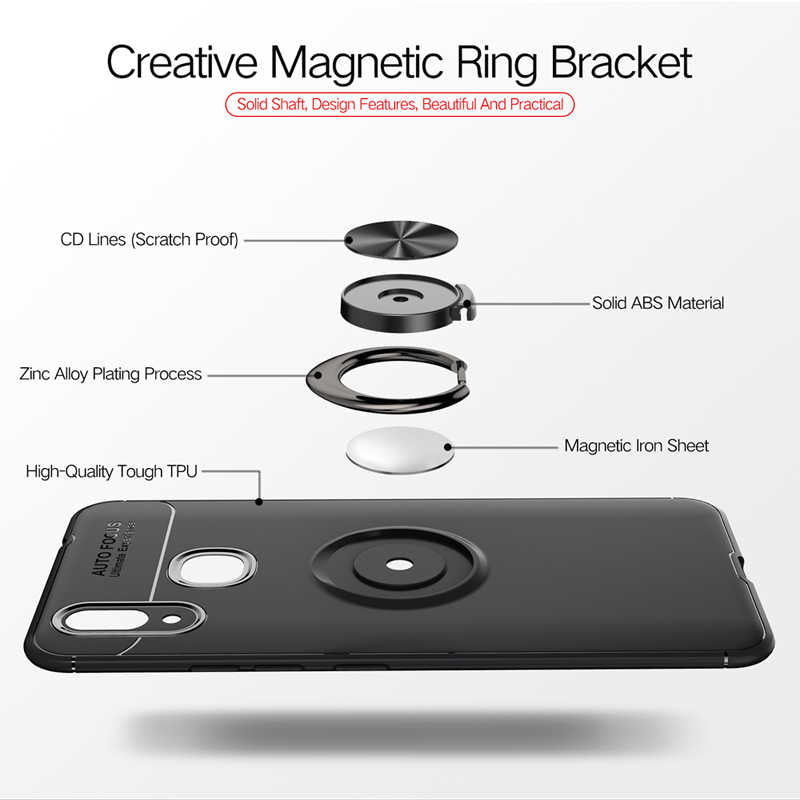 Huawei Y7 Prime 2019 Kılıf Zore Ravel Silikon Kapak Siyah-Mavi