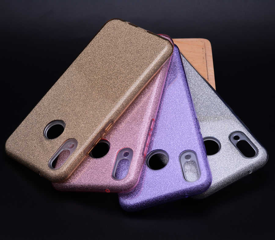 Huawei Y9 2019 Kılıf Zore Shining Silikon Mor
