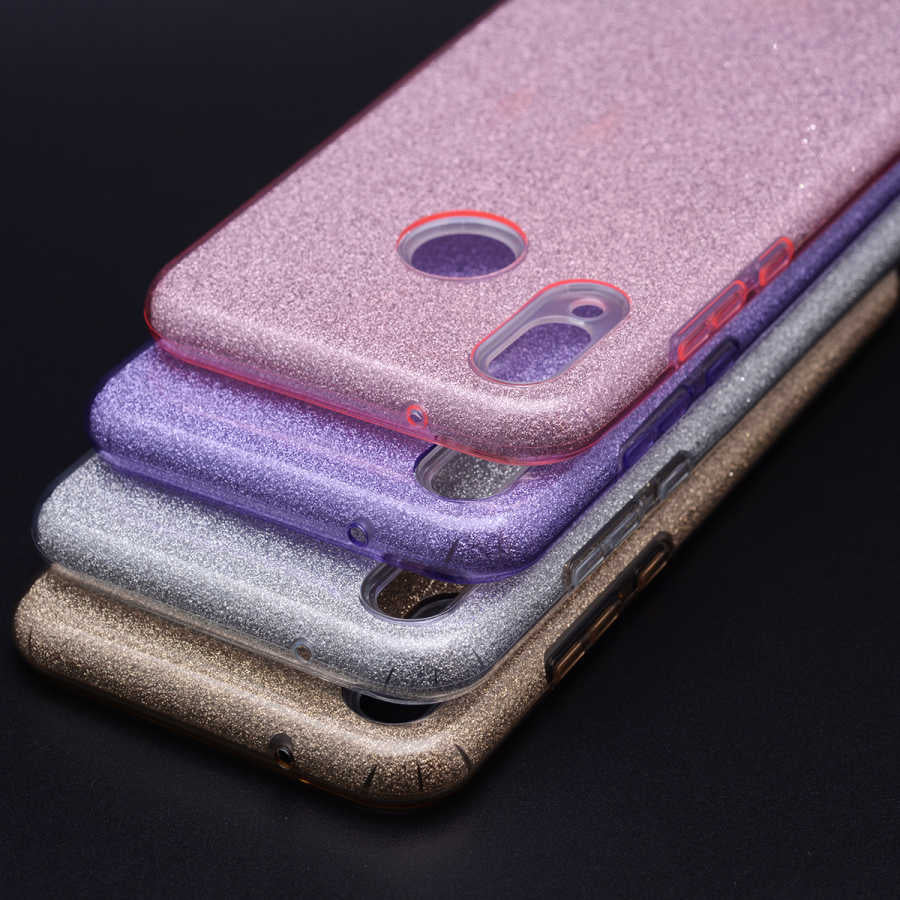 Huawei Y9 2019 Kılıf Zore Shining Silikon Mor