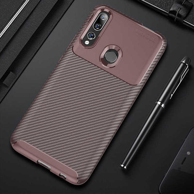 Huawei Y9 Prime 2019 Kılıf Zore Negro Silikon Kapak Kahverengi