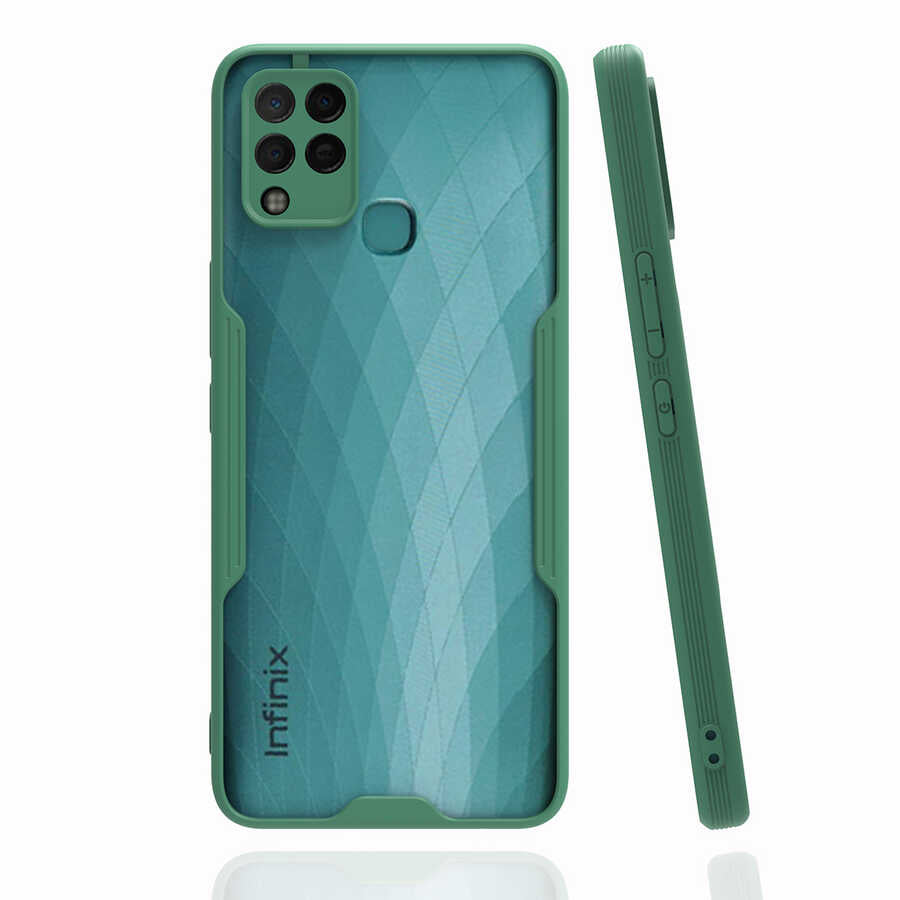 İnfinix Hot 10T Kılıf Zore Parfe Kapak Koyu Yeşil