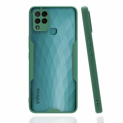 İnfinix Hot 10T Kılıf Zore Parfe Kapak Koyu Yeşil