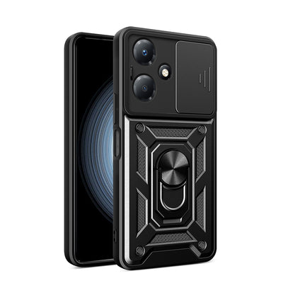 İnfinix Hot 30 Play Kılıf Magnetik Standlı Kamera Korumalı Zore Sürgülü Vega Kapak Siyah