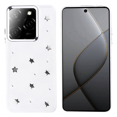 İnfinix Hot 40 Kılıf Airbag Tasarımlı Simli Şeffaf Zore Kutup Kapak Kiraz