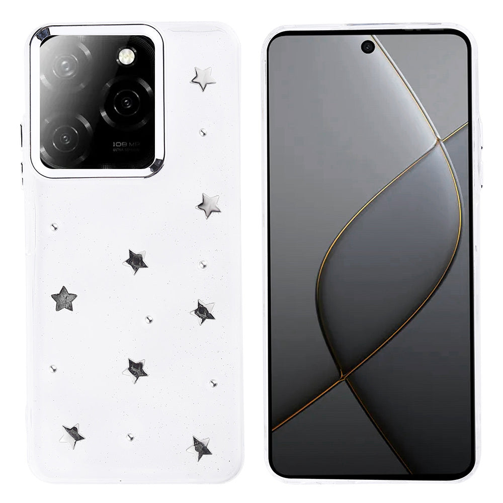 İnfinix Hot 40 Kılıf Airbag Tasarımlı Simli Şeffaf Zore Kutup Kapak Lale