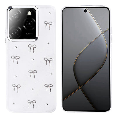 İnfinix Hot 40 Kılıf Airbag Tasarımlı Simli Şeffaf Zore Kutup Kapak Fiyonk