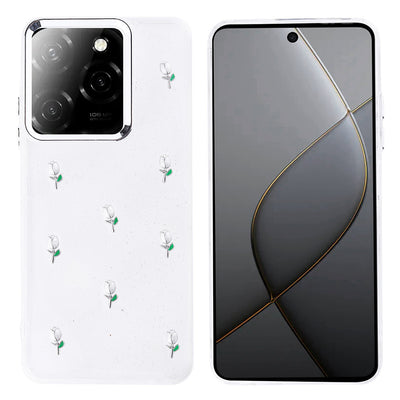 İnfinix Hot 40 Kılıf Airbag Tasarımlı Simli Şeffaf Zore Kutup Kapak Lale