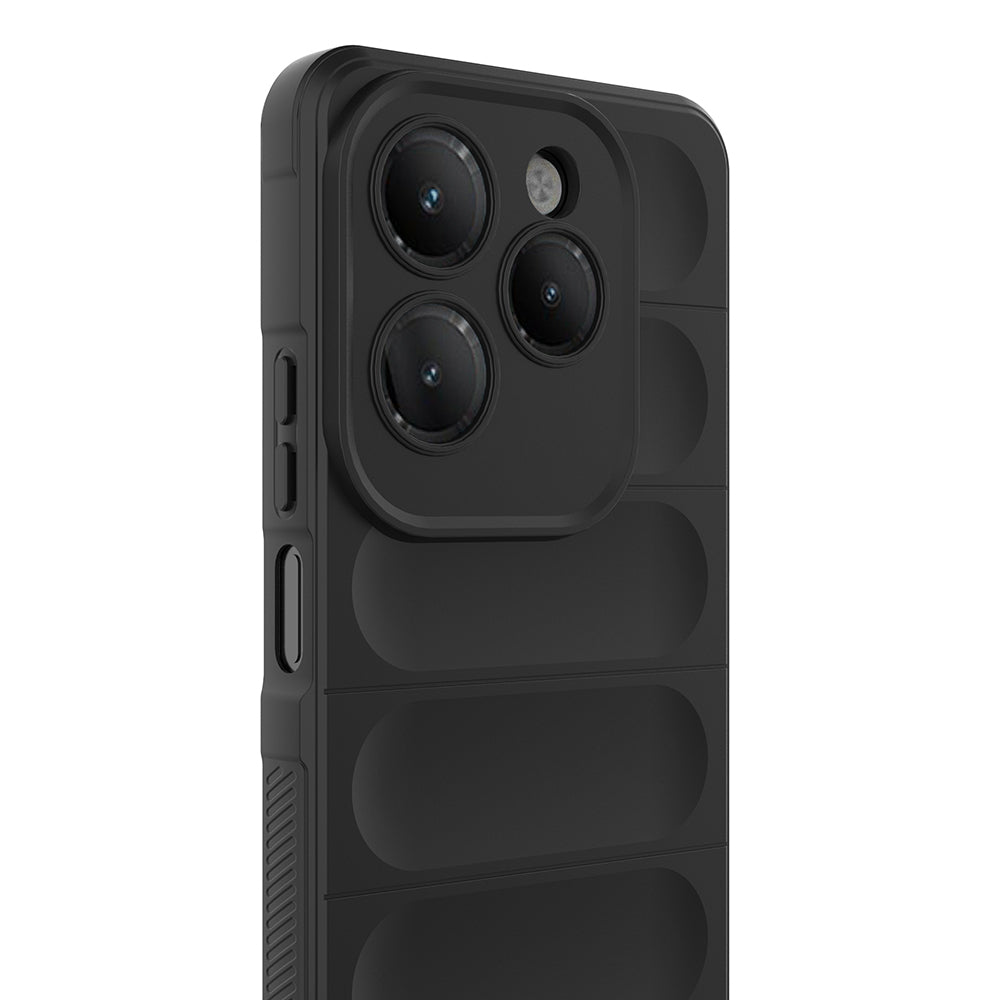 İnfinix Hot 40 Kılıf Esnek TPU Oyuklu Arka Yüzey Tasarımlı Zore Etnik Silikon Kapak Siyah