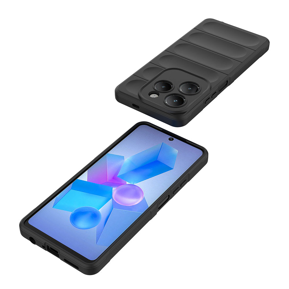 İnfinix Hot 40 Kılıf Esnek TPU Oyuklu Arka Yüzey Tasarımlı Zore Etnik Silikon Kapak Lacivert