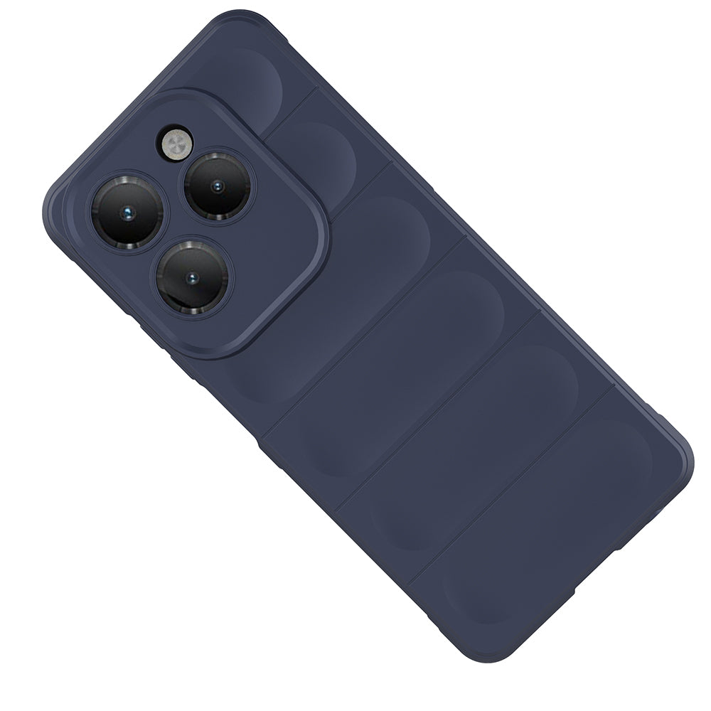 İnfinix Hot 40 Kılıf Esnek TPU Oyuklu Arka Yüzey Tasarımlı Zore Etnik Silikon Kapak Lacivert
