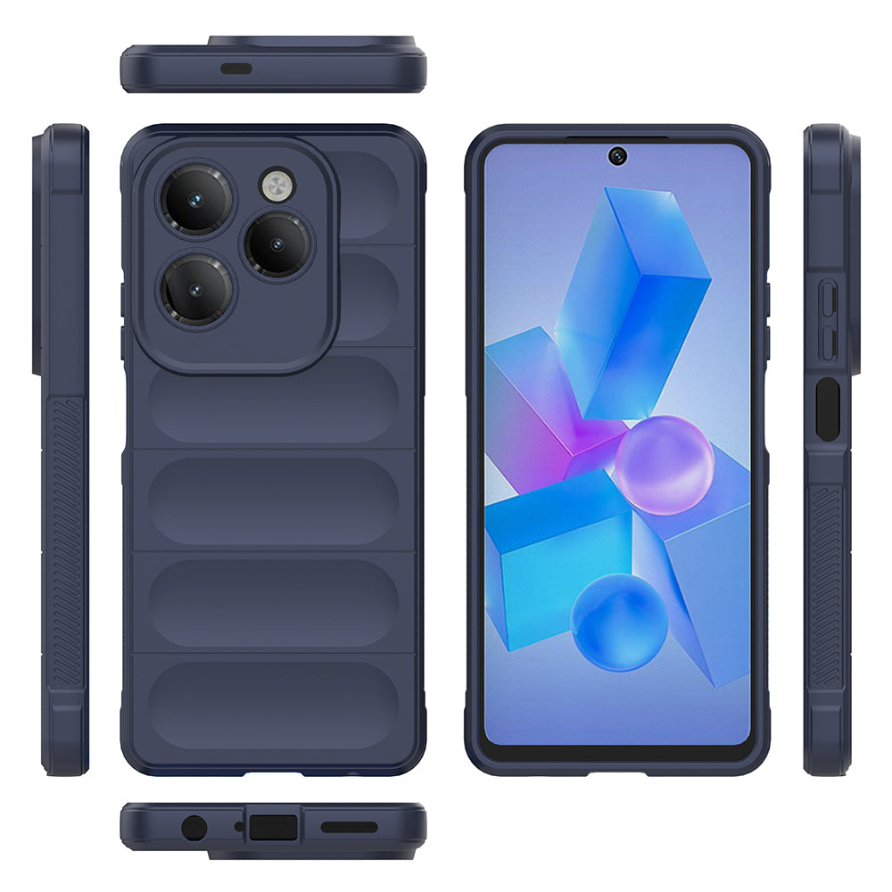 İnfinix Hot 40 Kılıf Esnek TPU Oyuklu Arka Yüzey Tasarımlı Zore Etnik Silikon Kapak Koyu Yeşil