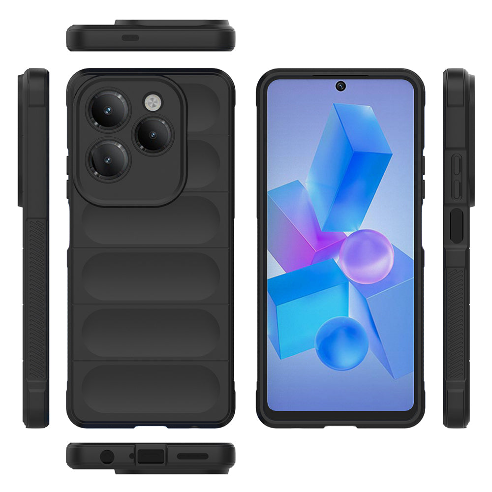 İnfinix Hot 40 Kılıf Esnek TPU Oyuklu Arka Yüzey Tasarımlı Zore Etnik Silikon Kapak Lacivert