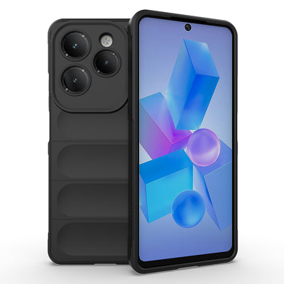 İnfinix Hot 40 Pro Kılıf Esnek TPU Oyuklu Arka Yüzey Tasarımlı Zore Etnik Silikon Kapak Koyu Yeşil