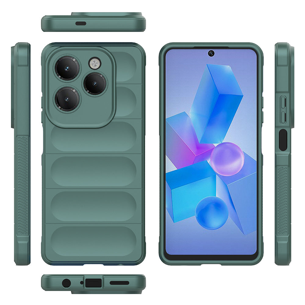 İnfinix Hot 40 Pro Kılıf Esnek TPU Oyuklu Arka Yüzey Tasarımlı Zore Etnik Silikon Kapak Lacivert