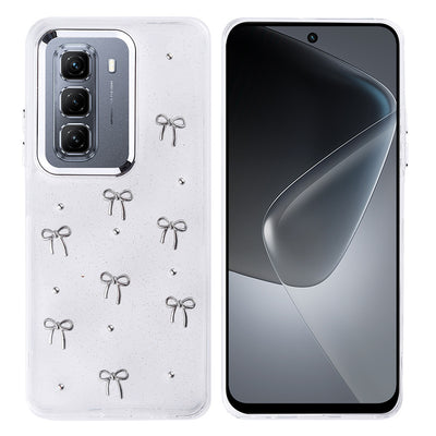 İnfinix Hot 50 4G Kılıf Airbag Tasarımlı Simli Şeffaf Zore Kutup Kapak Fiyonk