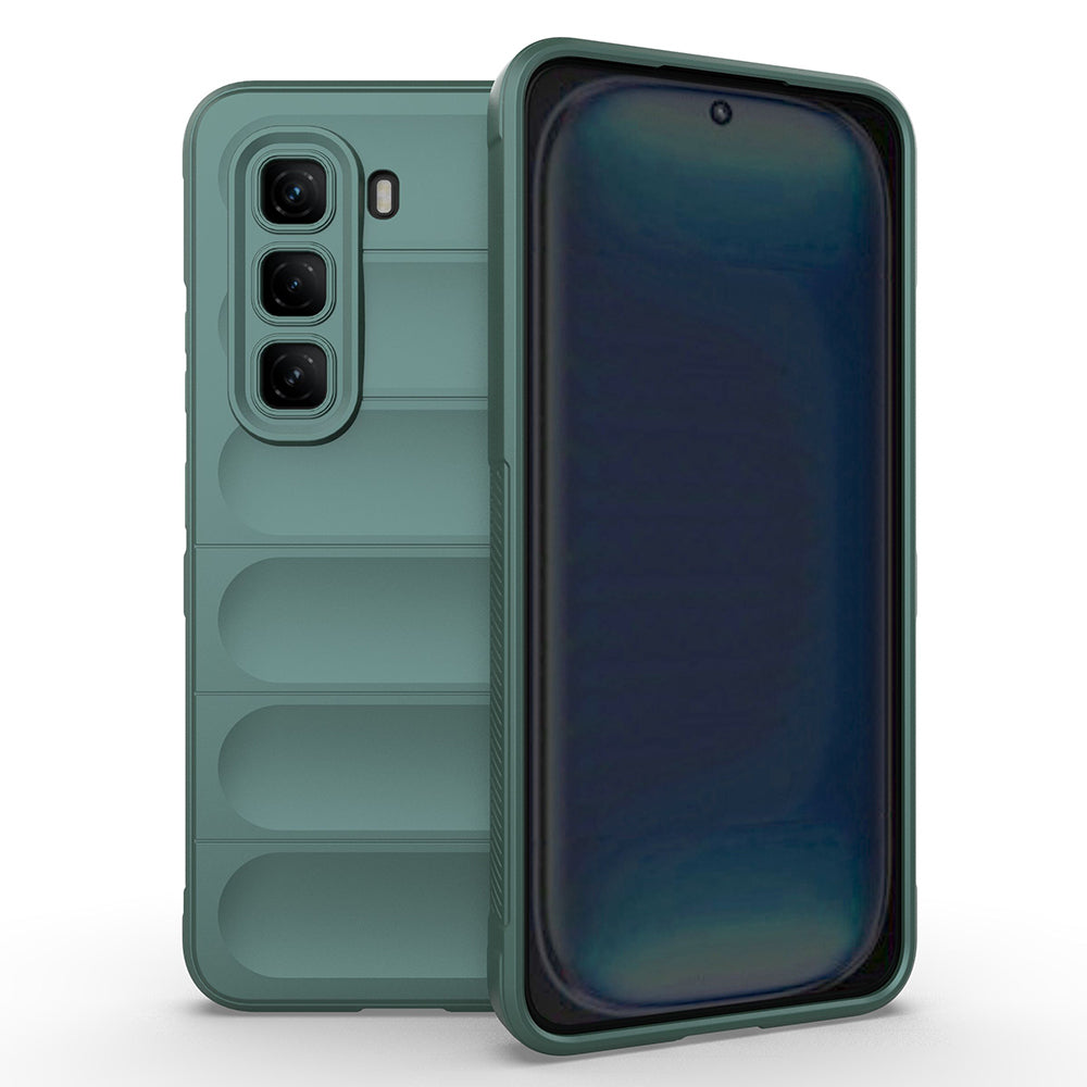 İnfinix Hot 50 4G Kılıf Esnek TPU Oyuklu Arka Yüzey Tasarımlı Zore Etnik Silikon Kapak Lacivert