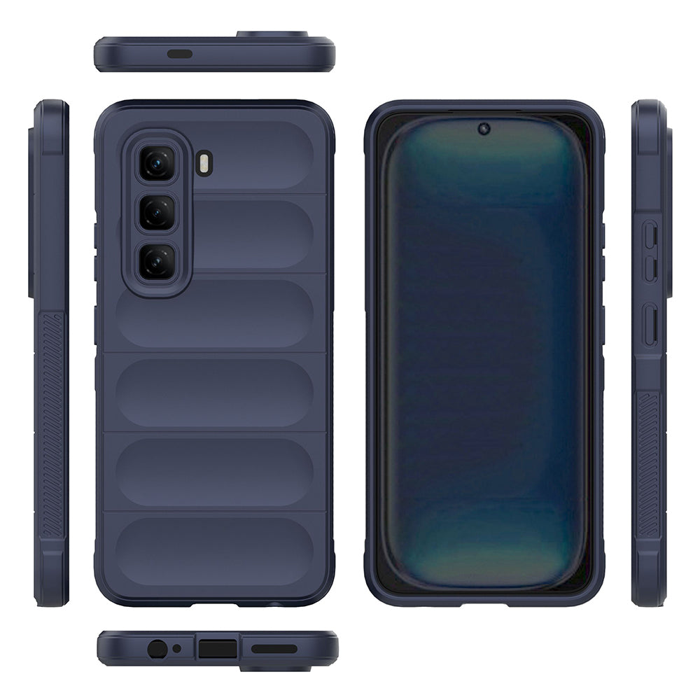 İnfinix Hot 50 4G Kılıf Esnek TPU Oyuklu Arka Yüzey Tasarımlı Zore Etnik Silikon Kapak Siyah