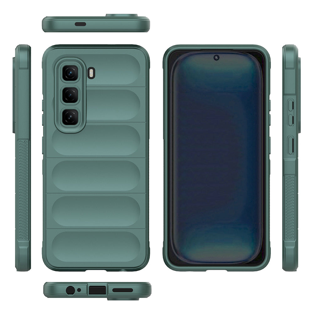 İnfinix Hot 50 4G Kılıf Esnek TPU Oyuklu Arka Yüzey Tasarımlı Zore Etnik Silikon Kapak Siyah