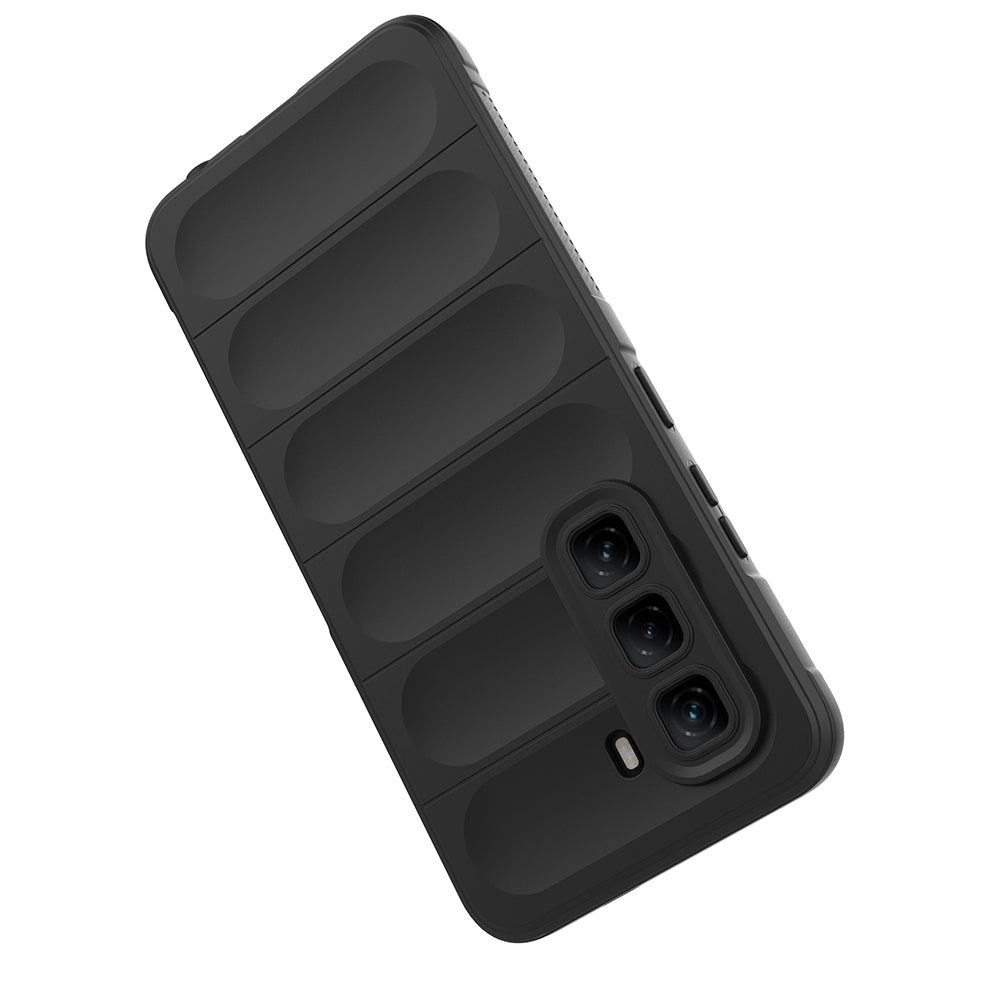 İnfinix Hot 50 4G Kılıf Esnek TPU Oyuklu Arka Yüzey Tasarımlı Zore Etnik Silikon Kapak Siyah
