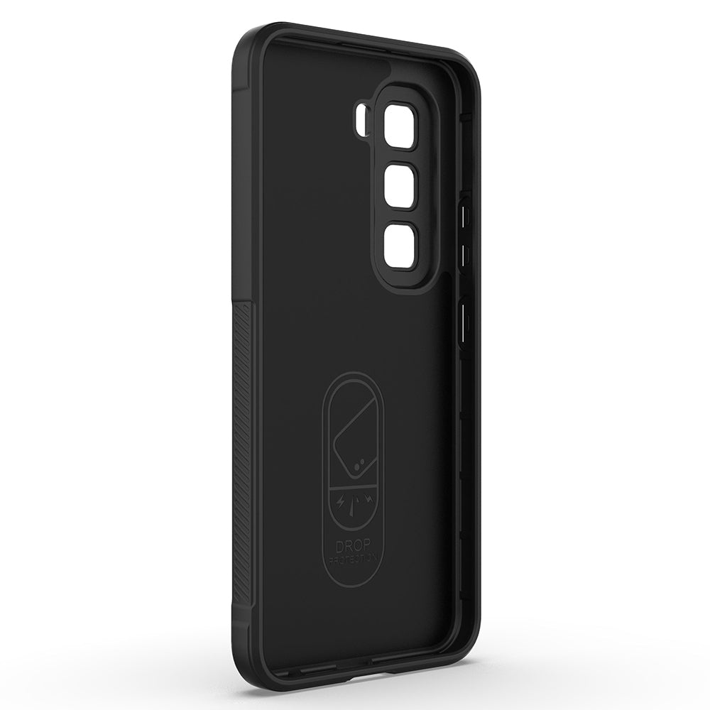 İnfinix Hot 50 4G Kılıf Esnek TPU Oyuklu Arka Yüzey Tasarımlı Zore Etnik Silikon Kapak Siyah