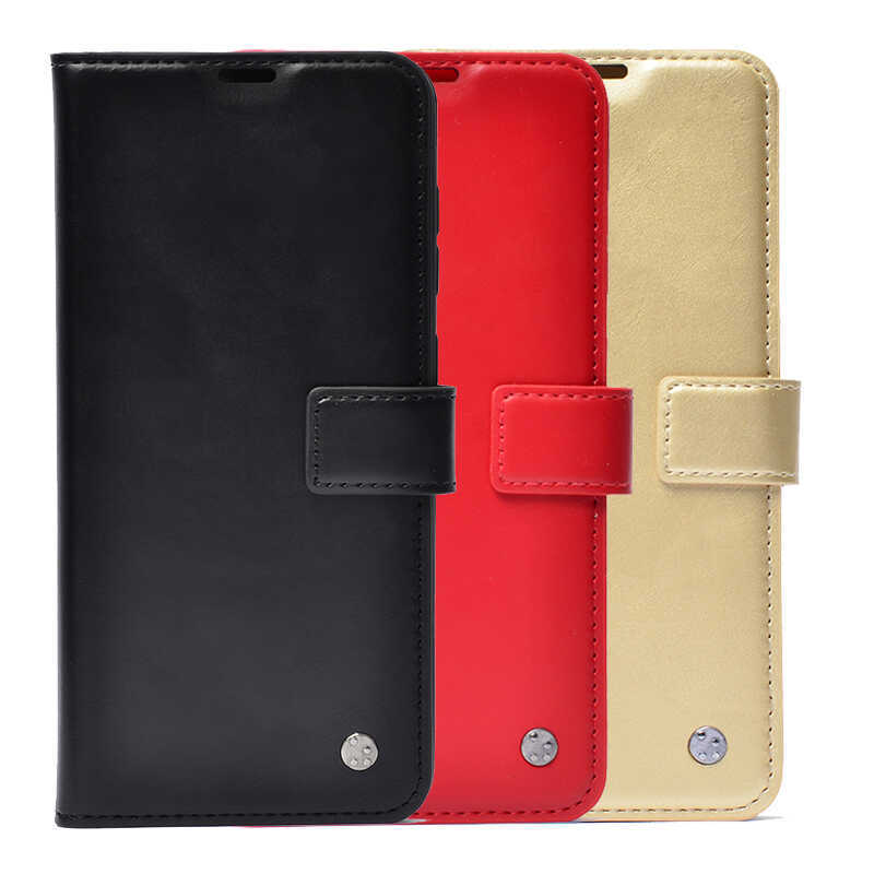 İnfinix Hot 50 4G Kılıf Zore Kar Deluxe Kapaklı Kılıf Siyah