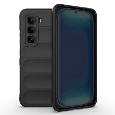 İnfinix Hot 50 Pro 4G Kılıf Esnek TPU Oyuklu Arka Yüzey Tasarımlı Zore Etnik Silikon Kapak Siyah