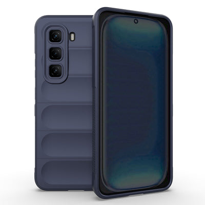 İnfinix Hot 50 Pro 4G Kılıf Esnek TPU Oyuklu Arka Yüzey Tasarımlı Zore Etnik Silikon Kapak Lacivert