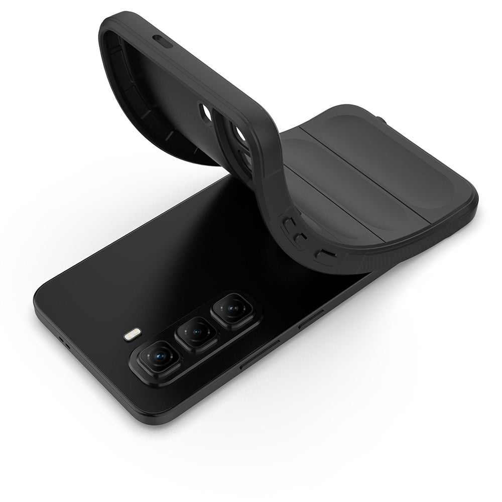 İnfinix Hot 50 Pro 4G Kılıf Esnek TPU Oyuklu Arka Yüzey Tasarımlı Zore Etnik Silikon Kapak Siyah