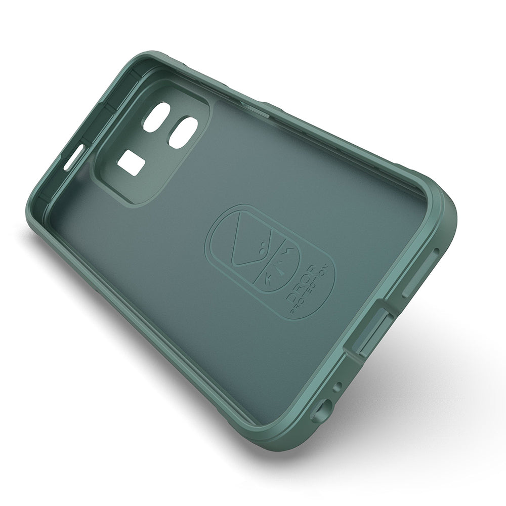 İnfinix Hot 50i 4G Kılıf Esnek TPU Oyuklu Arka Yüzey Tasarımlı Zore Etnik Silikon Kapak Koyu Yeşil