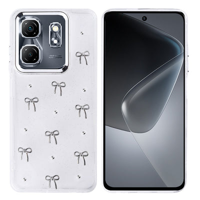 İnfinix Hot 50i Kılıf Airbag Tasarımlı Simli Şeffaf Zore Kutup Kapak Fiyonk