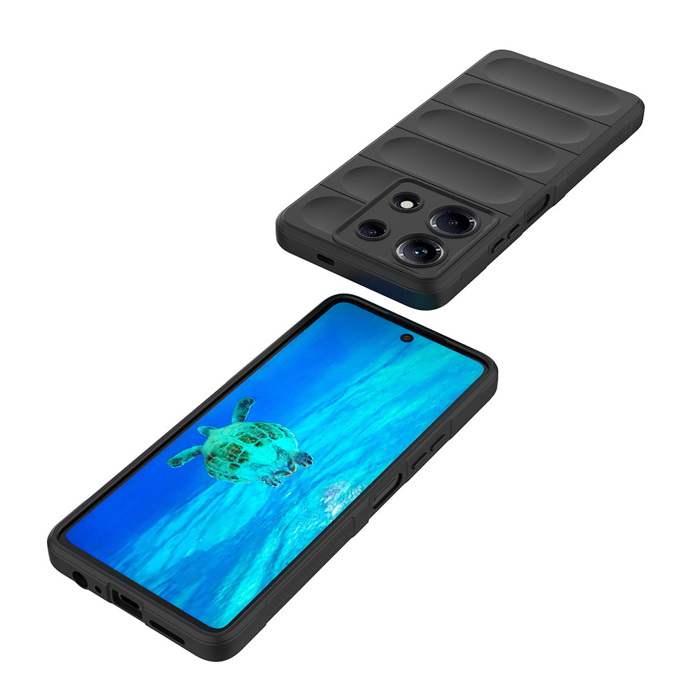 İnfinix Note 30 4G Kılıf Esnek TPU Oyuklu Arka Yüzey Tasarımlı Zore Etnik Silikon Kapak Siyah