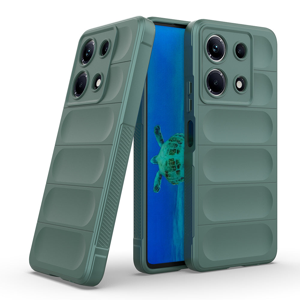 İnfinix Note 30 4G Kılıf Esnek TPU Oyuklu Arka Yüzey Tasarımlı Zore Etnik Silikon Kapak Koyu Yeşil