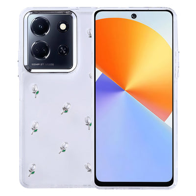 İnfinix Note 30 5G Kılıf Airbag Tasarımlı Simli Şeffaf Zore Kutup Kapak Lale