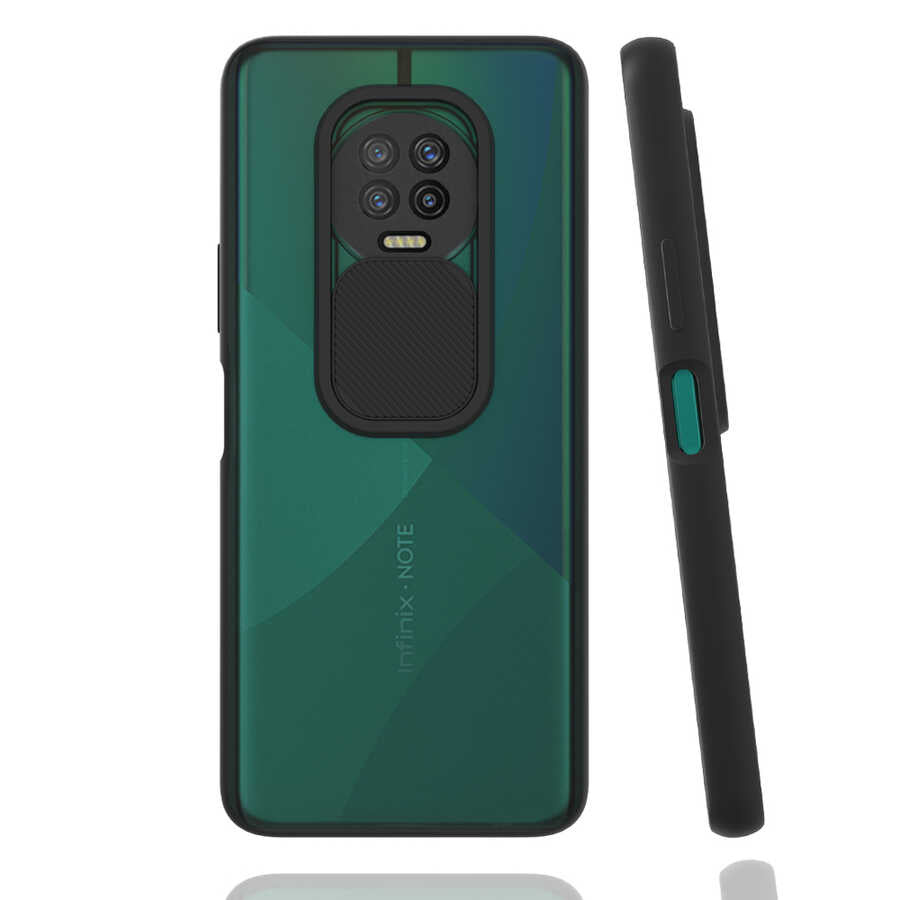 İnfinix Note 7 Kılıf Zore Lensi Kapak Siyah