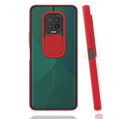 İnfinix Note 7 Kılıf Zore Lensi Kapak Kırmızı