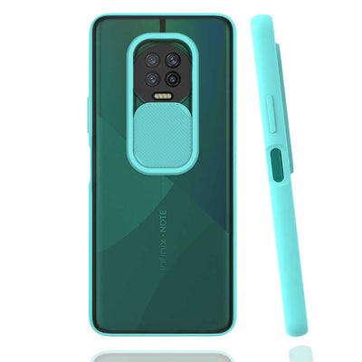 İnfinix Note 7 Kılıf Zore Lensi Kapak Turkuaz