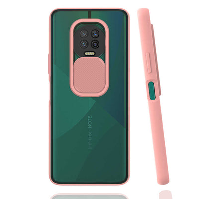 İnfinix Note 7 Kılıf Zore Lensi Kapak Pembe Açık
