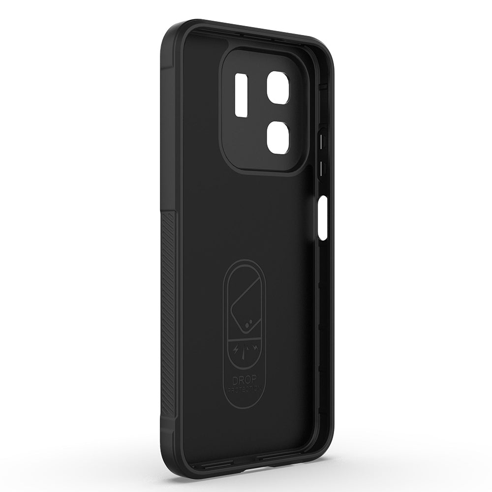 İnfinix Smart 9 Kılıf Esnek TPU Oyuklu Arka Yüzey Tasarımlı Zore Etnik Silikon Kapak Siyah