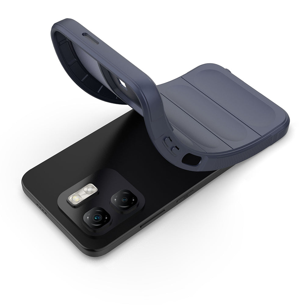 İnfinix Smart 9 Kılıf Esnek TPU Oyuklu Arka Yüzey Tasarımlı Zore Etnik Silikon Kapak Lacivert