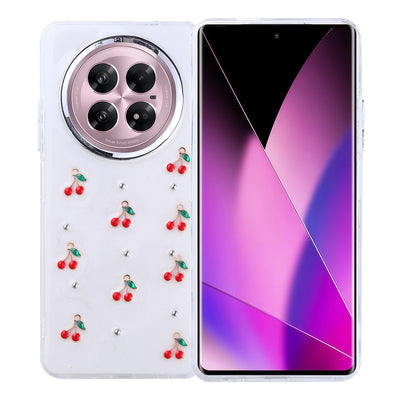 İnfinix Zero 40 5G Kılıf Airbag Tasarımlı Simli Şeffaf Zore Kutup Kapak Kiraz