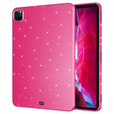 iPad Pro 11 2020 (2.Nesil) Simli Parlak Görünümlü Zore Tablet Koton Kılıf Pembe Koyu