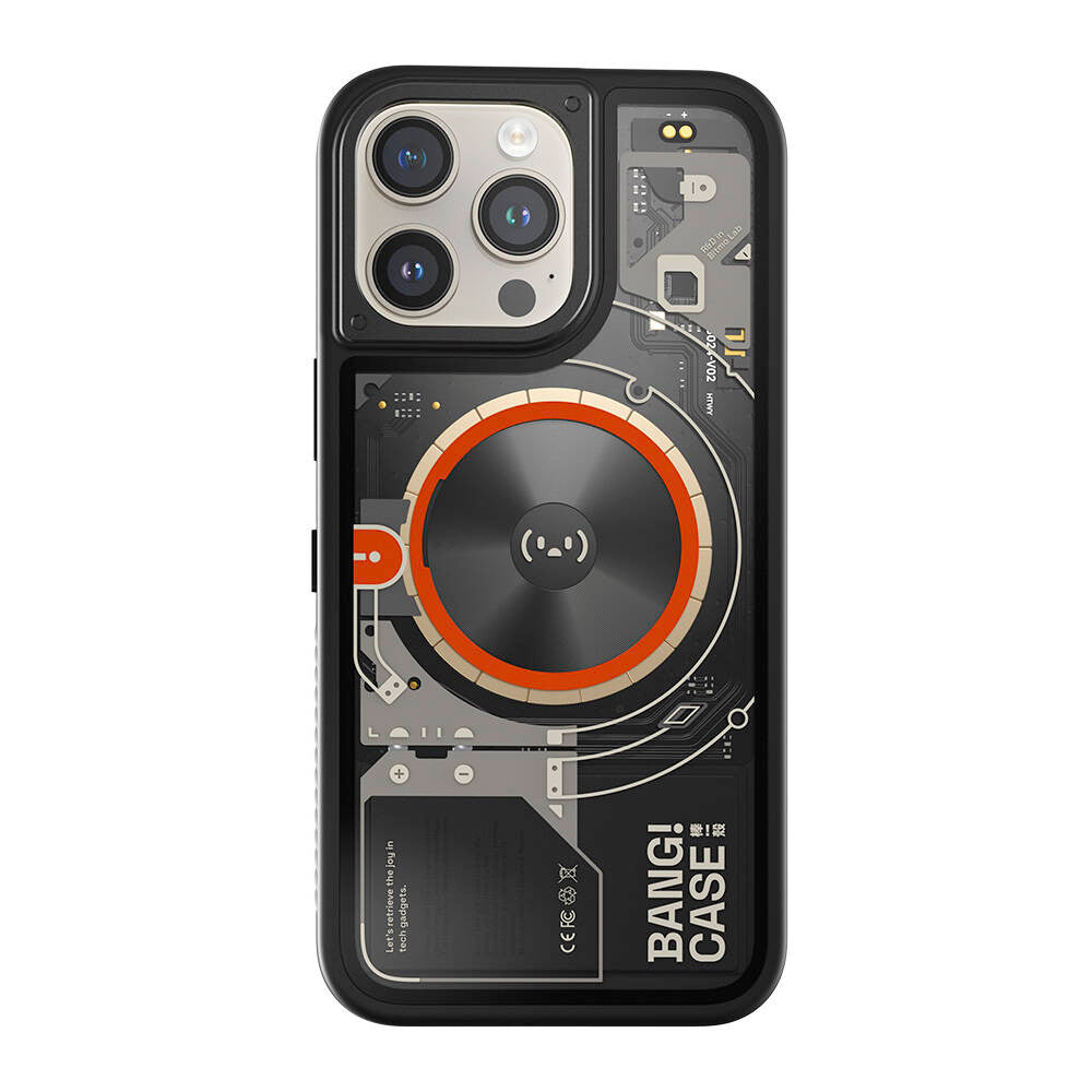 iPhone 14 Pro Max Kılıf Özelleştirilebilir 3 Fonksiyonlu Bluetooth Bağlantılı Bitmo Lab Bangcase Akıllı M-safe Kapak Siyah