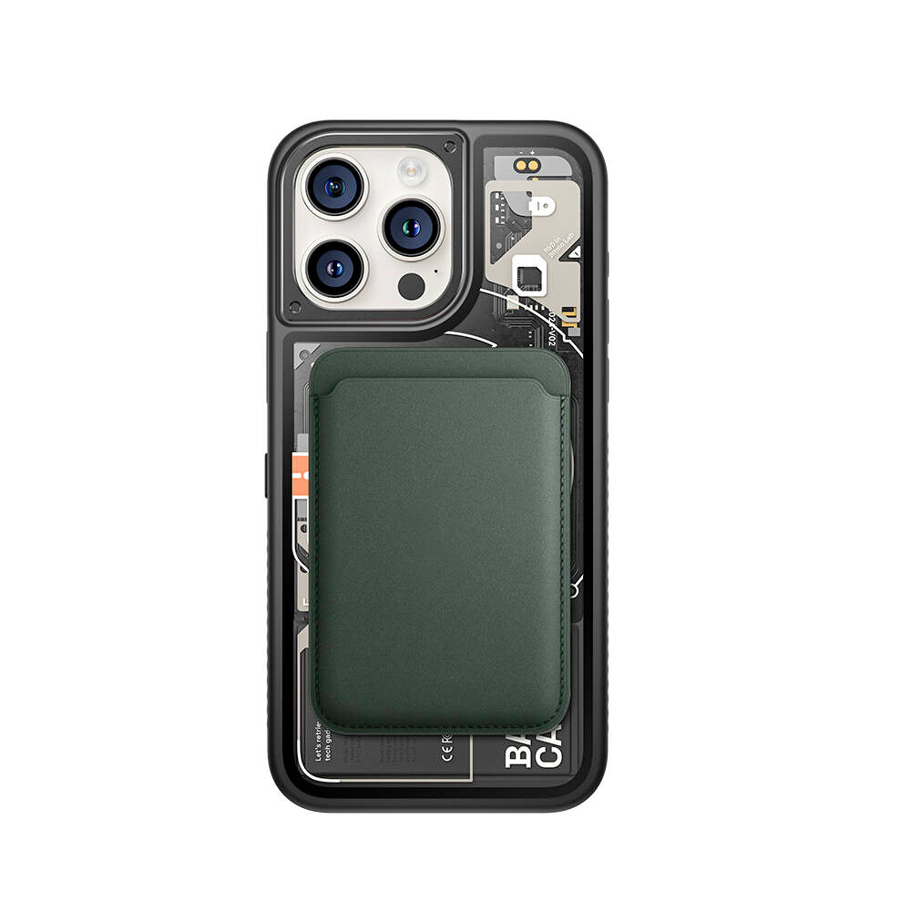 iPhone 14 Pro Max Kılıf Özelleştirilebilir 3 Fonksiyonlu Bluetooth Bağlantılı Bitmo Lab Bangcase Akıllı M-safe Kapak Siyah