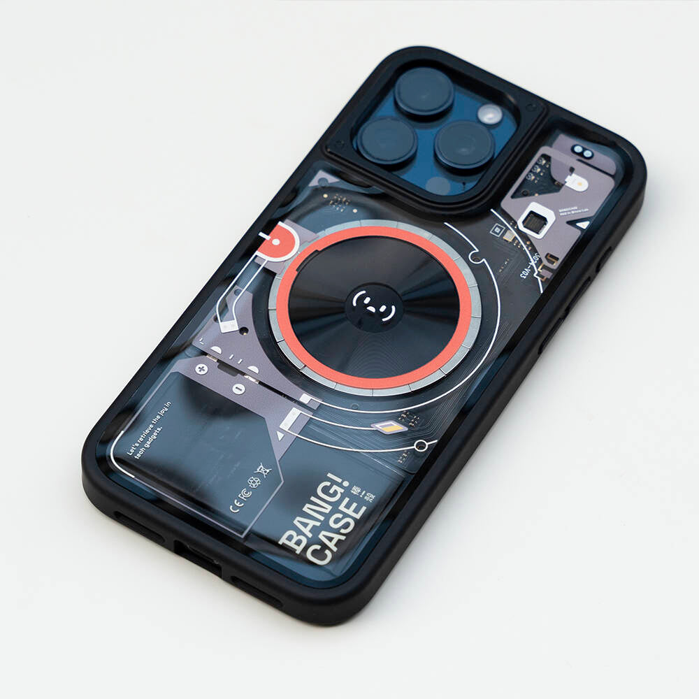 iPhone 14 Pro Max Kılıf Özelleştirilebilir 3 Fonksiyonlu Bluetooth Bağlantılı Bitmo Lab Bangcase Akıllı M-safe Kapak Siyah