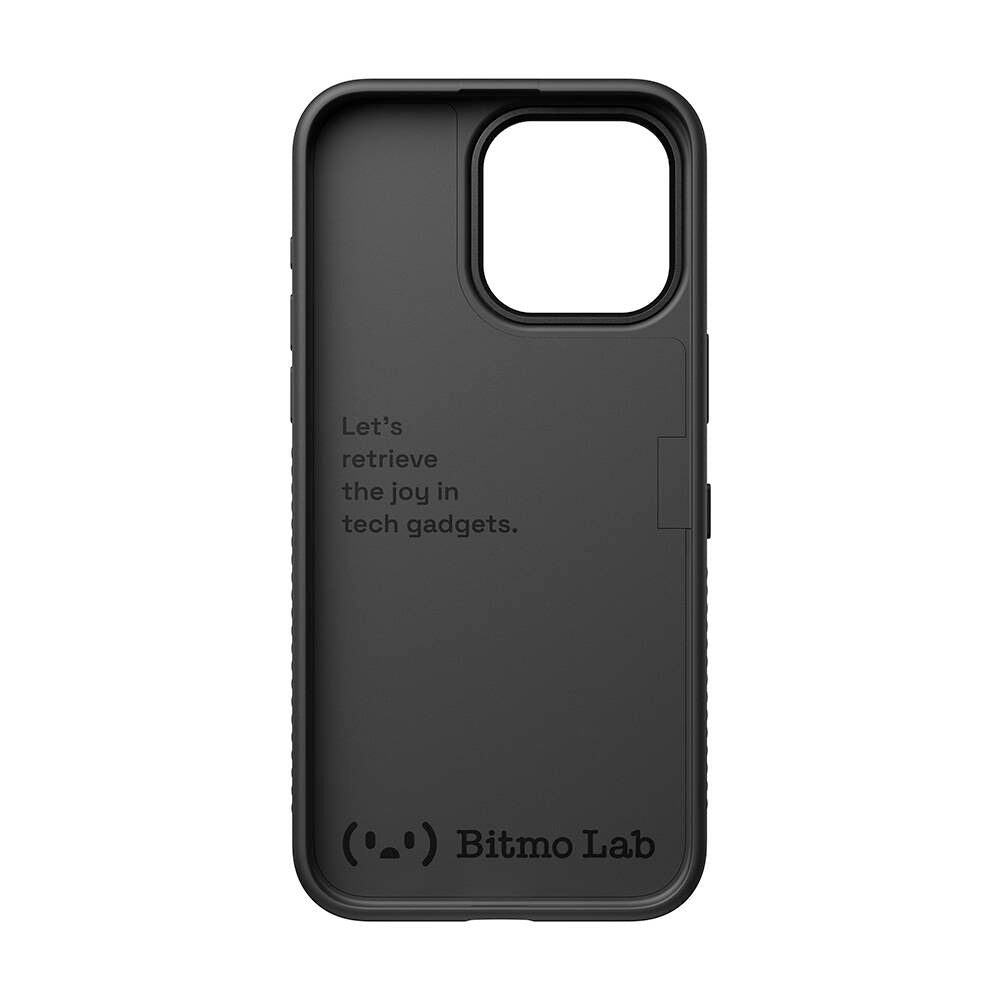 iPhone 15 Pro Max Kılıf Özelleştirilebilir 3 Fonksiyonlu Bluetooth Bağlantılı Bitmo Lab Bangcase Akıllı M-safe Kapak Siyah