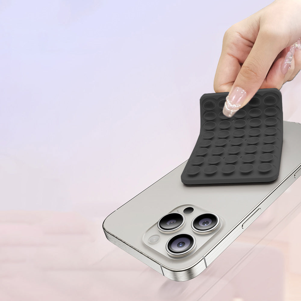 Kare Öpücüklü 01 Silikon Telefon Tutucu Pembe