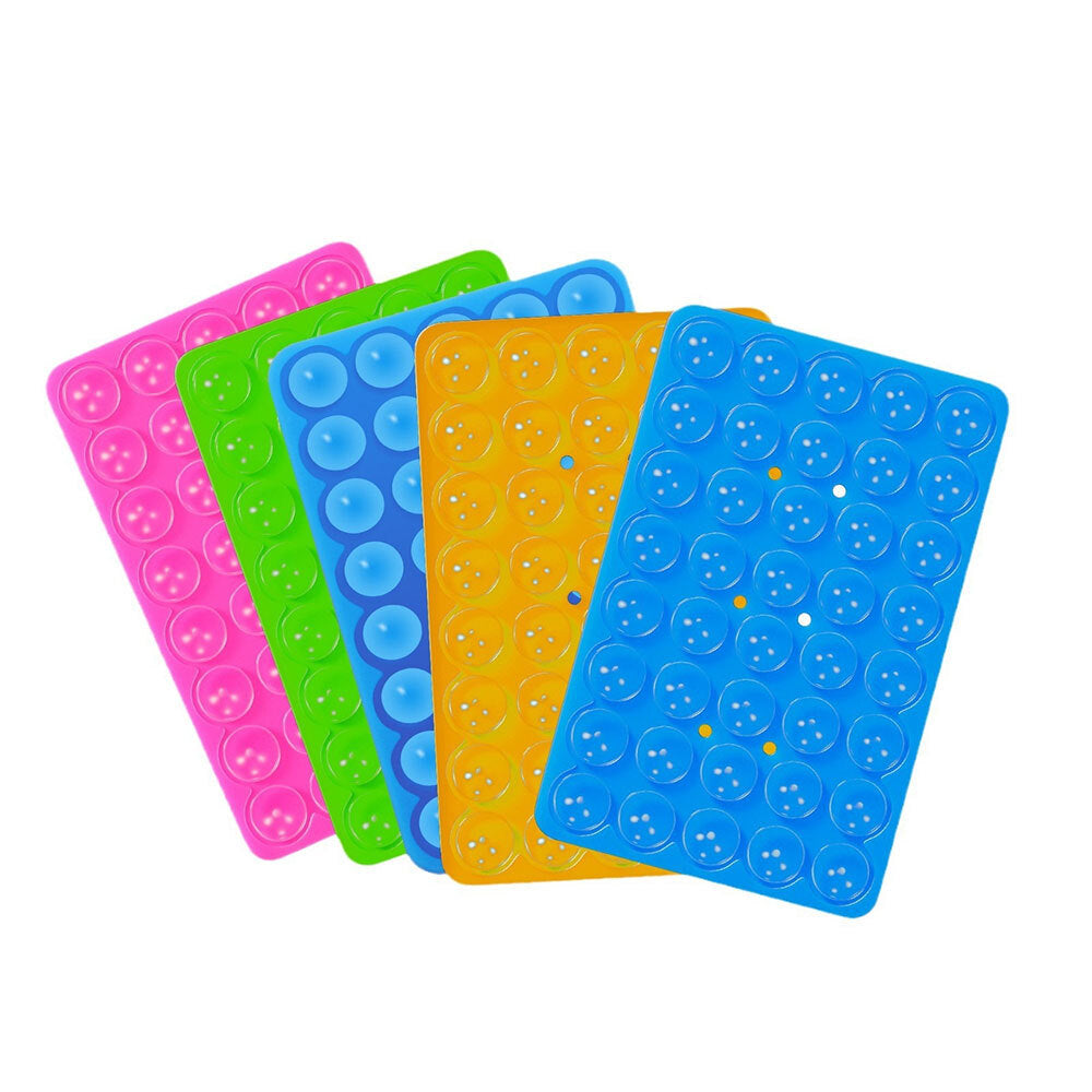 Kare Öpücüklü 02 Fosforlu Silikon Telefon Tutucu Beyaz