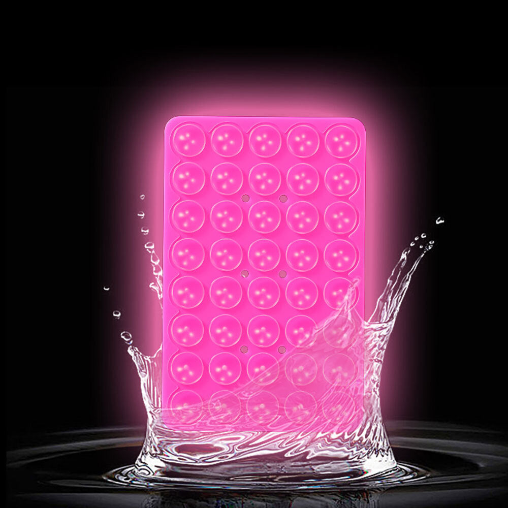 Kare Öpücüklü 02 Fosforlu Silikon Telefon Tutucu Pembe